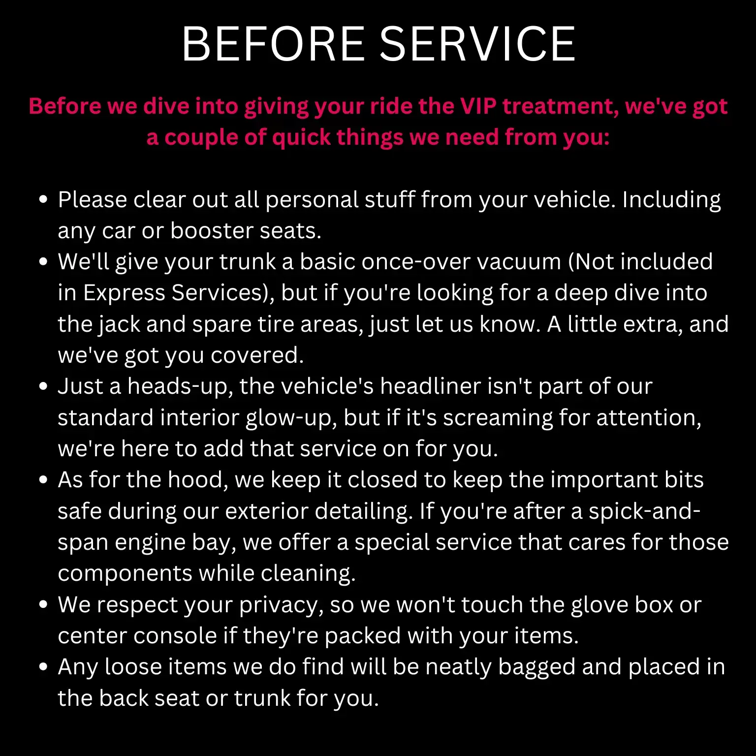 before mobile auto detailing service information