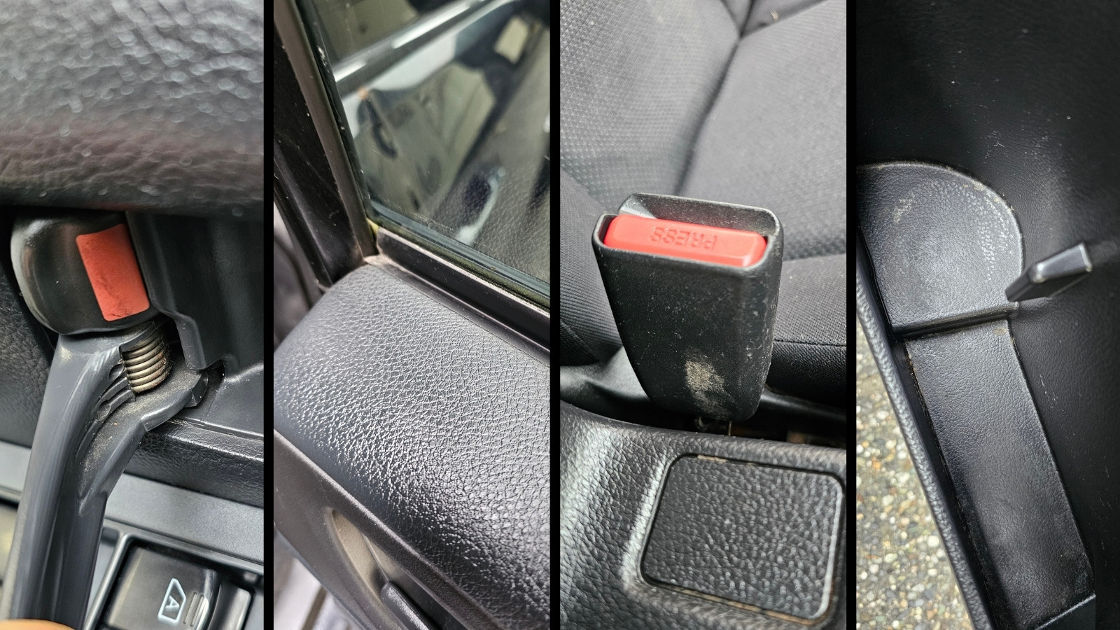 Visible mold and missed contamination left behind after rushed low-cost interior detailing service