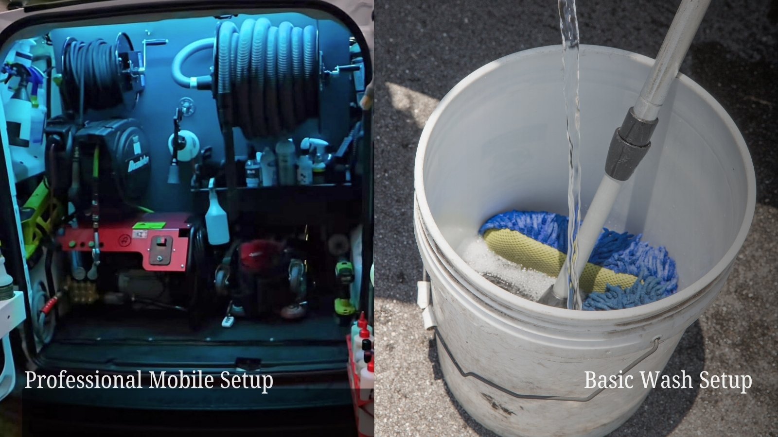 car wash service vs professional detailing setup comparison