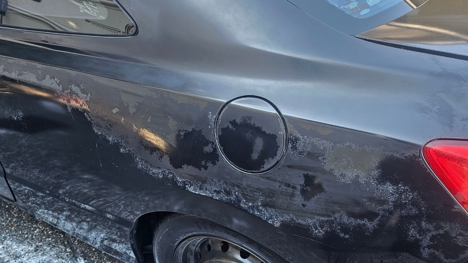 vehicle with severe clear coat failure from long-term paint neglect and improper maintenance
